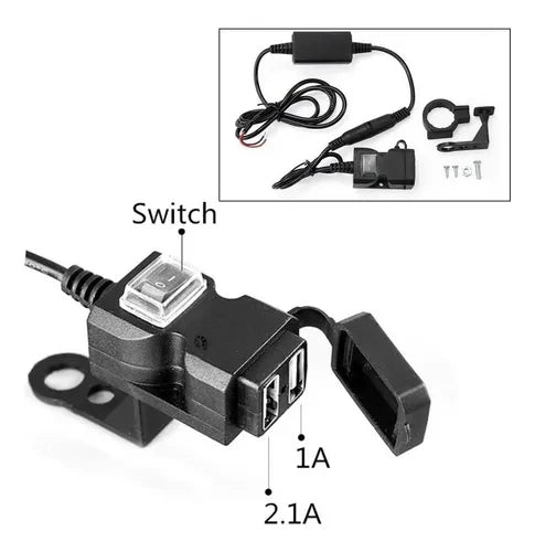 Cargador Para Moto Gps O Celular 2 Puert