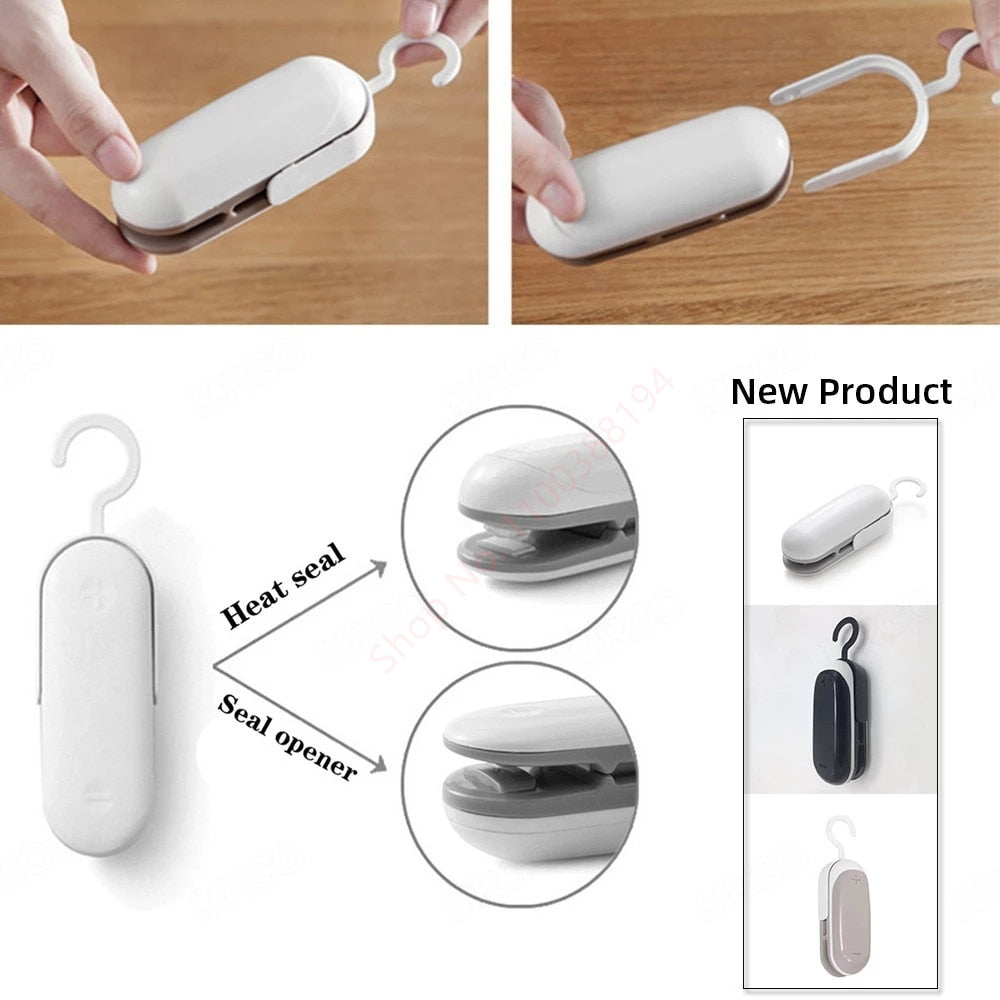 Mini sellador de paquetes de plástico portátil, máquina de sellado de bolsas térmicas, envasado de alimentos, cierre térmico, poda, accesorios de cocina, Gadget