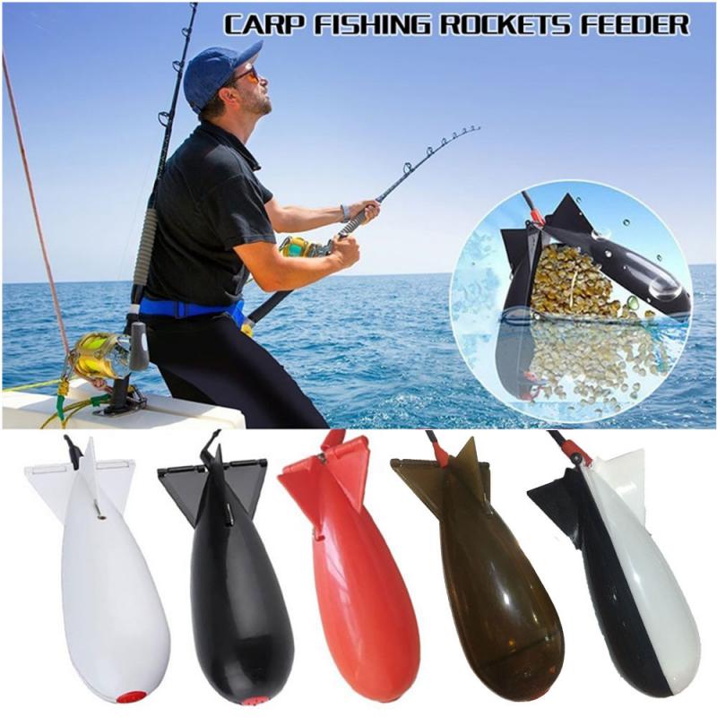 Cebo flotante, alimentador de cohetes, dispositivo de anidamiento, Material ABS, aparejos, tiro largo, lanzador de cebo de pesca, carpaPescar Fishing Gear Accessories