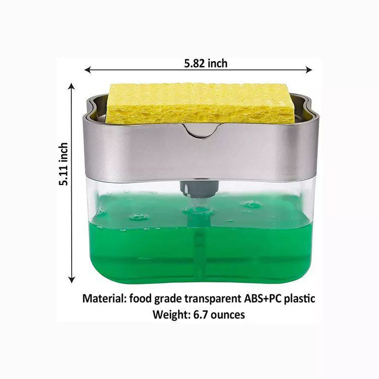 Dispensador De Jabón Lavaplatos Con Esponja
